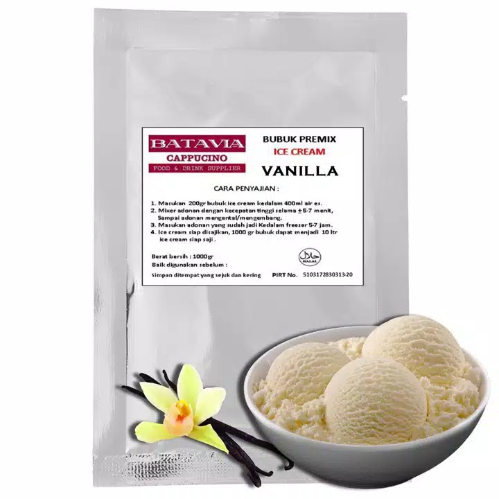 

Bubuk Hard & Soft Ice Cream Batavia Rasa Vanilla 500Gram