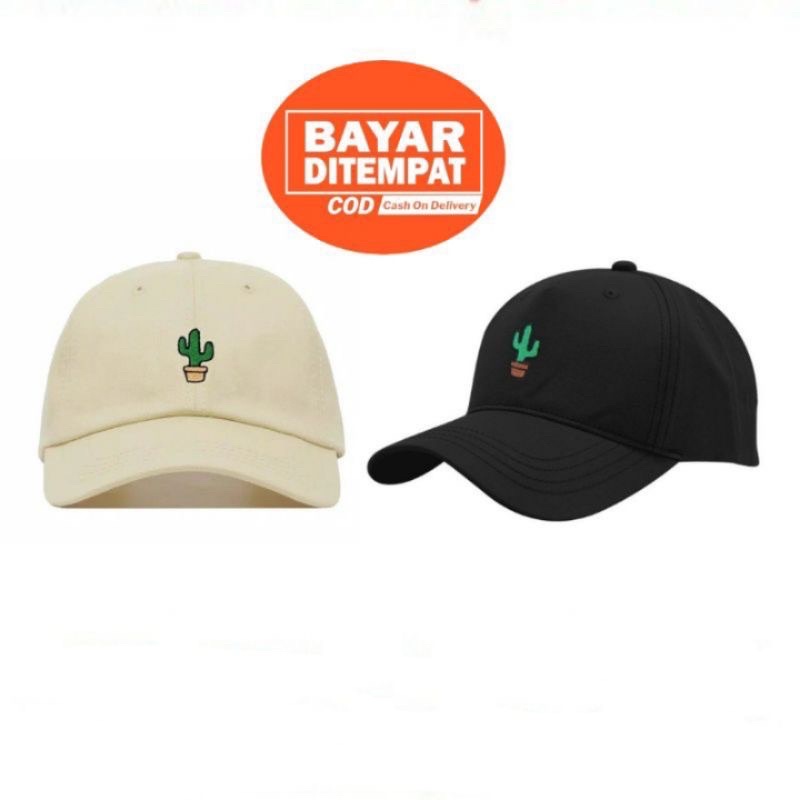 Topi baseball kaktus cream-3