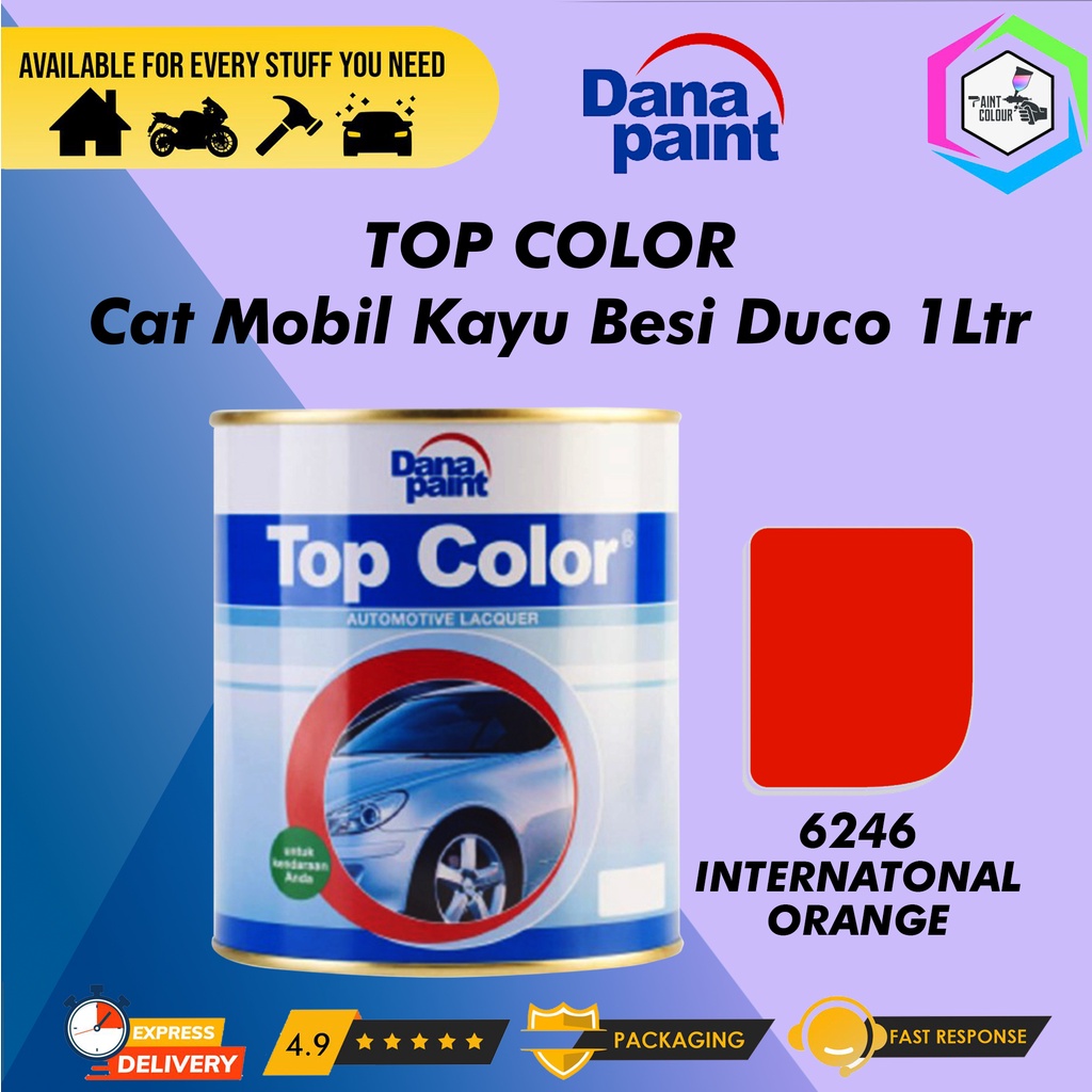 TOP COLOR 6246 International Orange - Cat Mobil Kayu Besi Duco