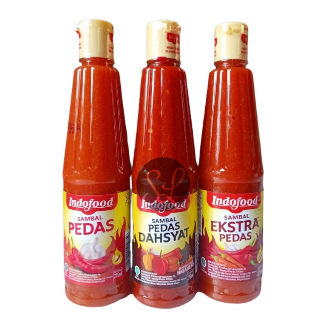 Indofood Sambal Pedas 275ml / Indofood Sambal Pedas Dahsyat 275ml / Indofood Sambal Ekstra Pedas 275ml