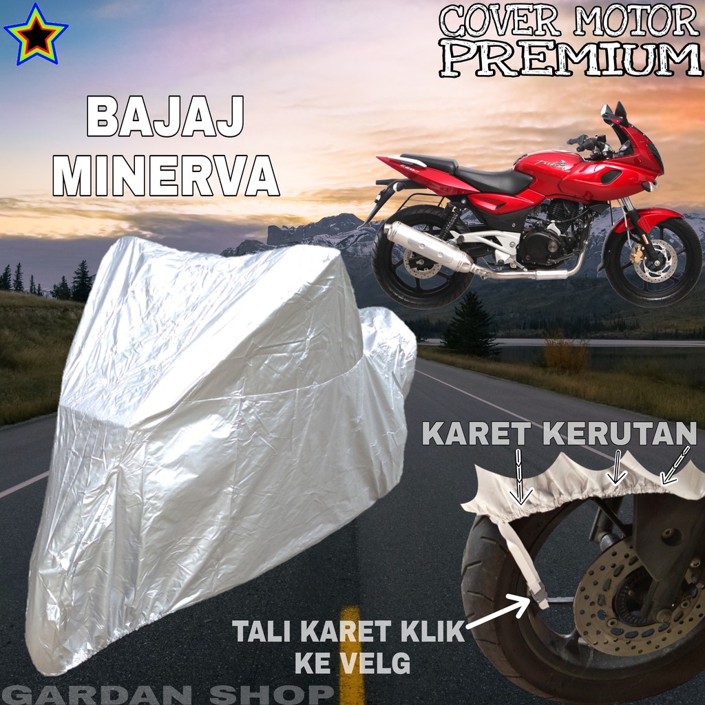 Sarung Motor BAJAJ MINERVA SILVER POLOS Body Cover Penutup Motor Bajaj Minerva PREMIUM