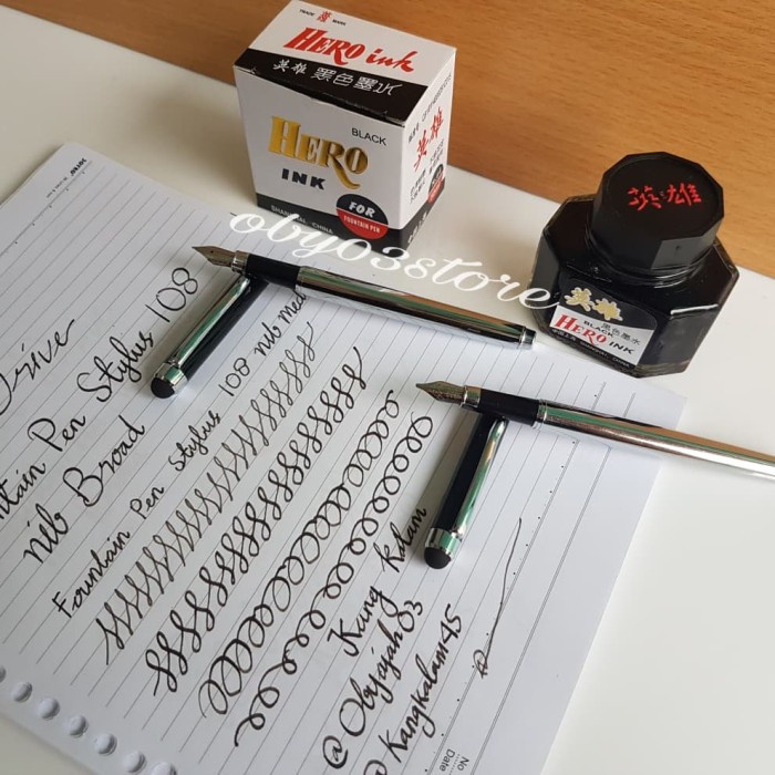 

Menakjubkan Paket Murah..Fountain Pen Stylus Dan Tinta Hero Ink. Pena. Pulpen Hemat