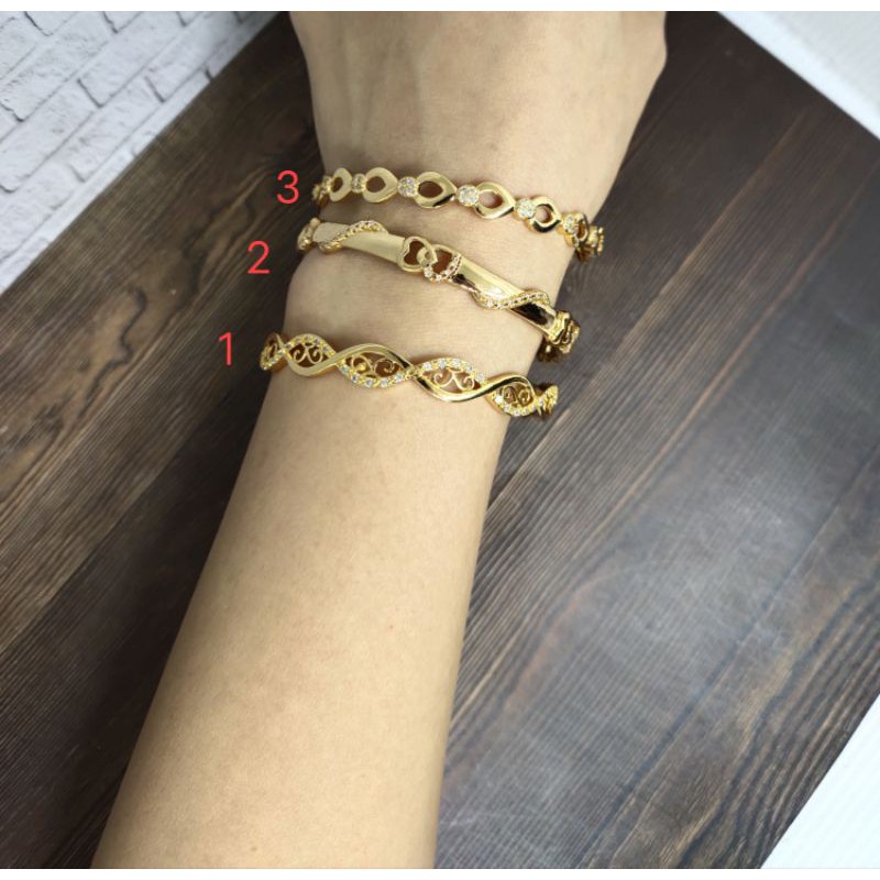 Fifi Fashion Gelang Bangkok Kombinasi Mata Model Perhiasan Lapis emas 02 12#