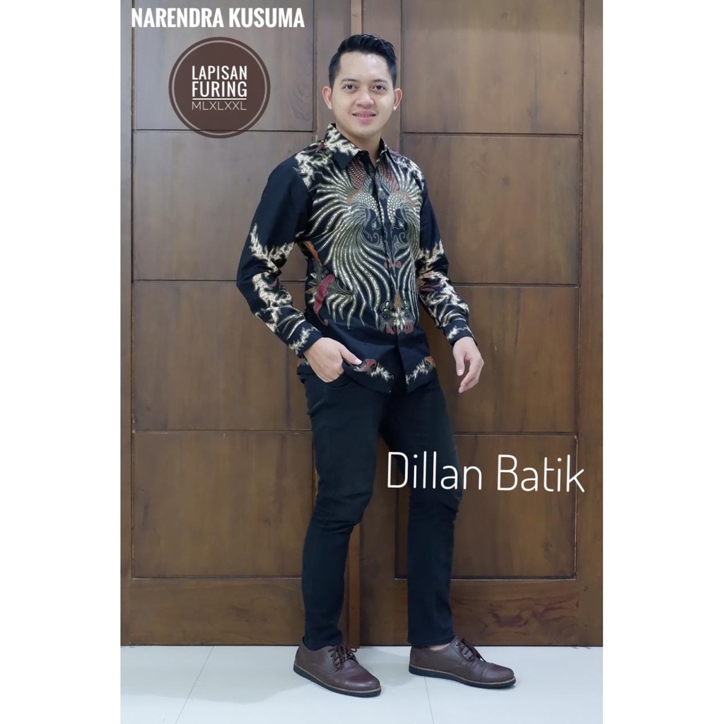 NARENDRA KUSUMA DILLAN KEMEJA BATIK SOLO PRIA LENGAN PANJANG LAPIS FURING ATASAN BATIK PREMIUM MODERN KATUN HALUS ADITYA PARANG AHY GOLD AMARTA ANGGADA ANTASENA ARJUNA BARATAYUDA BASUDEWA BOKOR GRANITAN BUNGA SLARAK CAKRA SENA PARANG KUSUMA ELANG GOLD