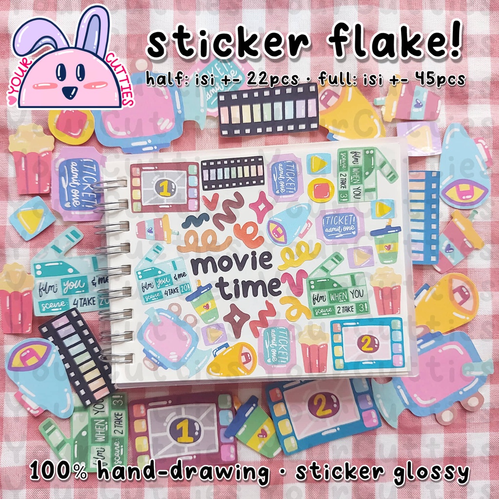 

[FLAKE] STIKER MOVIE FILM DOODLE JURNAL BUJO PLANNER LUCU MURAH