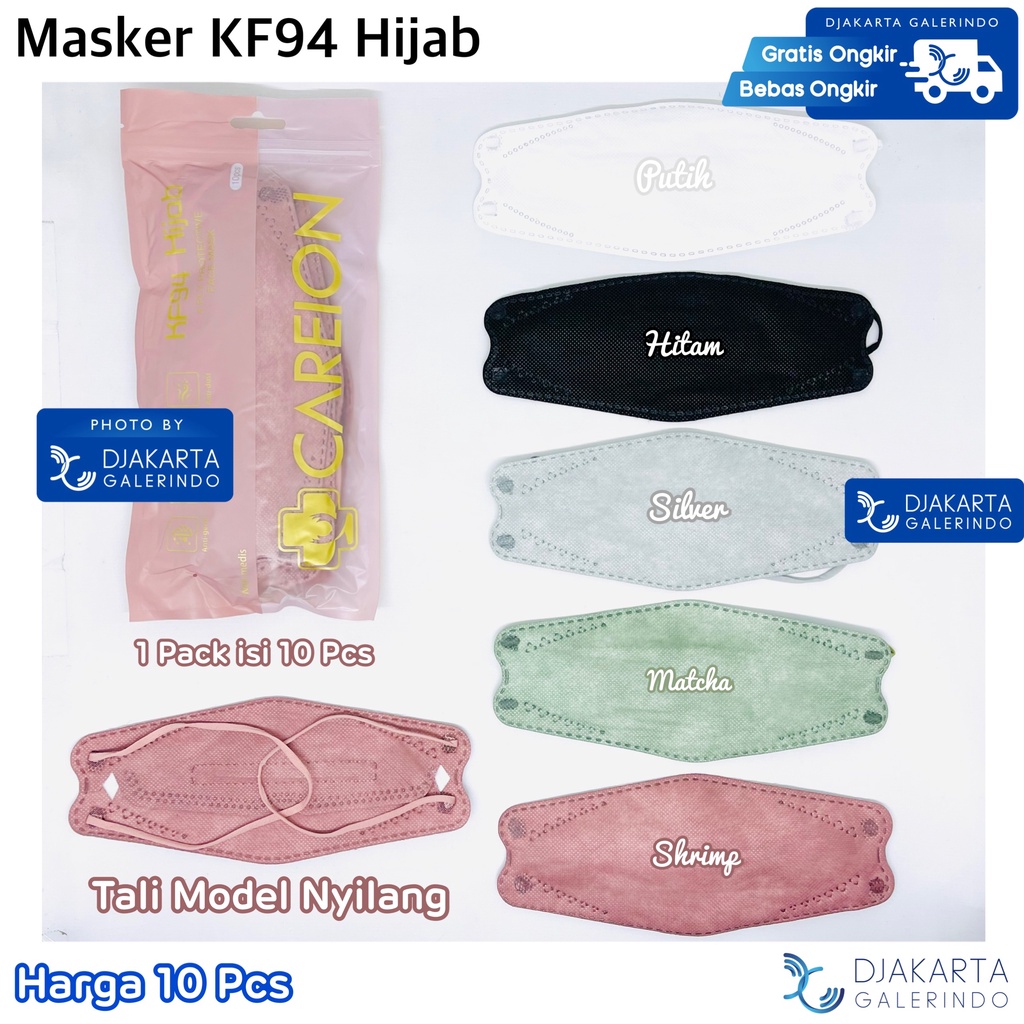 Masker KF94 Hijab / KF94 Headloop 4PLY Korea KPOP isi 10Pcs