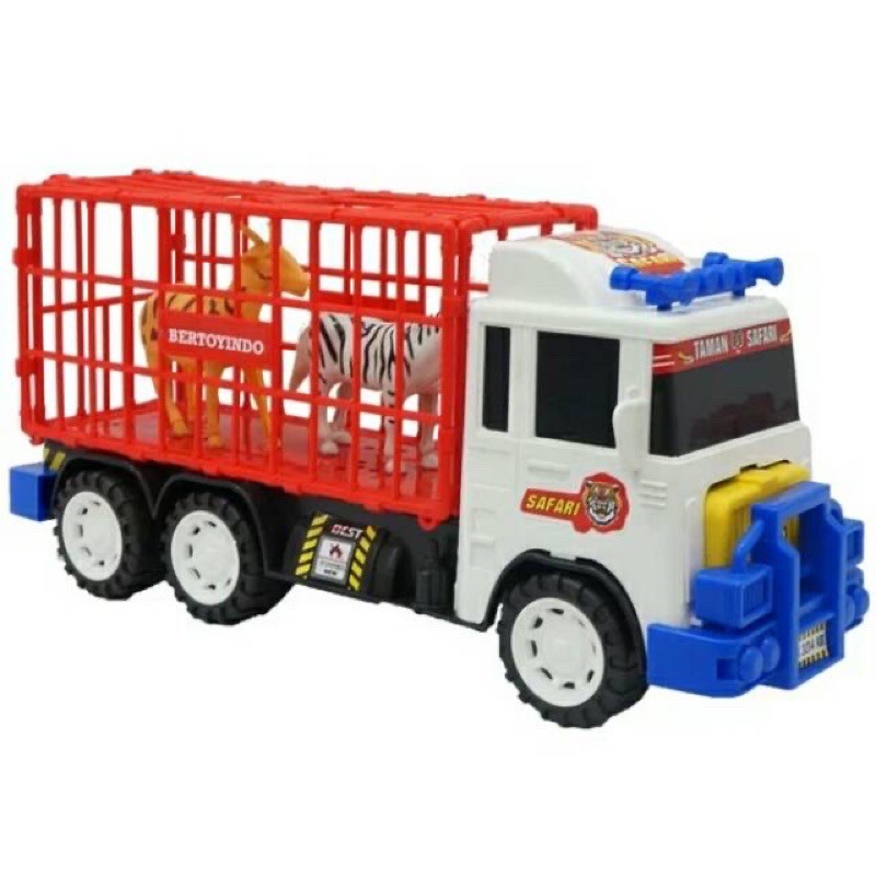 mainan mobil truk isi binatang hewan truck safari besar