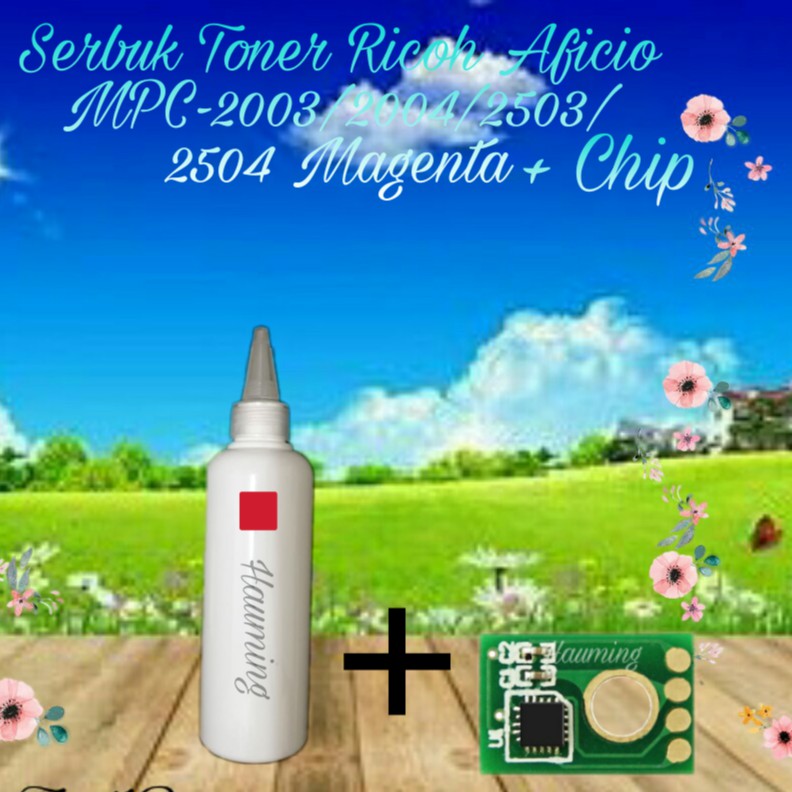 Serbuk Toner Ricoh Aficio MP C2003 C2004 C2503 C2504 C3003 C3503 C4503 C5503 C6003 SP Magenta + Chip