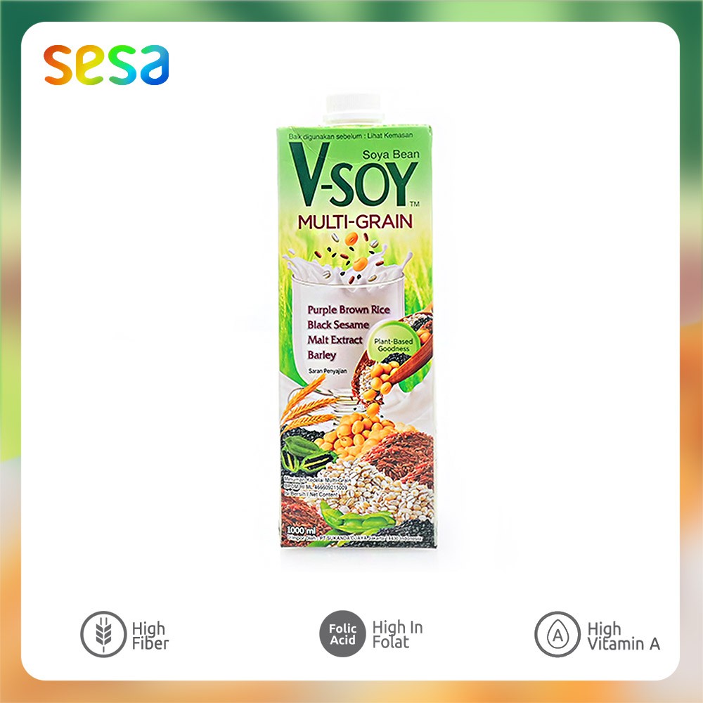 

V-SOY Soya Bean Milk Multi Grain 1 Liter - Susu Kedelai Sehat