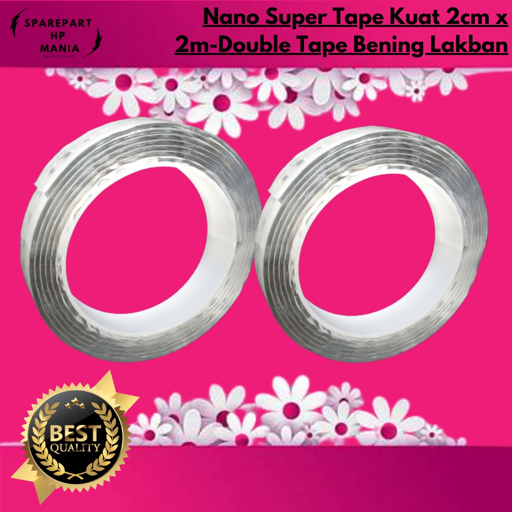 

Nano Super Tape Kuat - Double Tape Bening Lakban