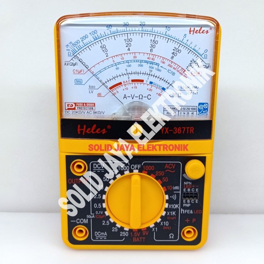 MULTI TESTER HELES YX-367TR MULTITESTER METER JARUM ANALOG AVOMETER YX367TR YX 367 TR ASLI ORIGINAL