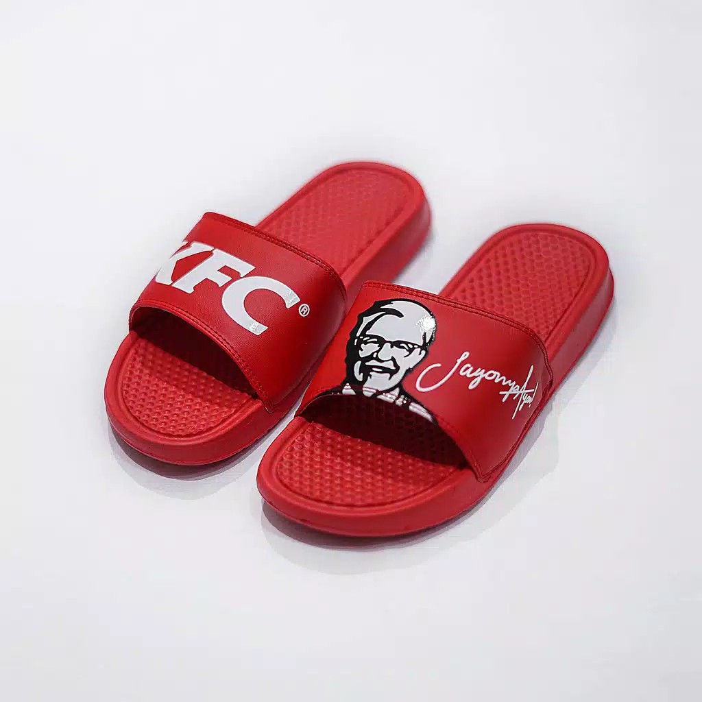 Sandal Sendal Slop Selop Slip On Slide Pria Wanita Cowok Cewek Laki Laki Casual Kekinian Murah NK KFC