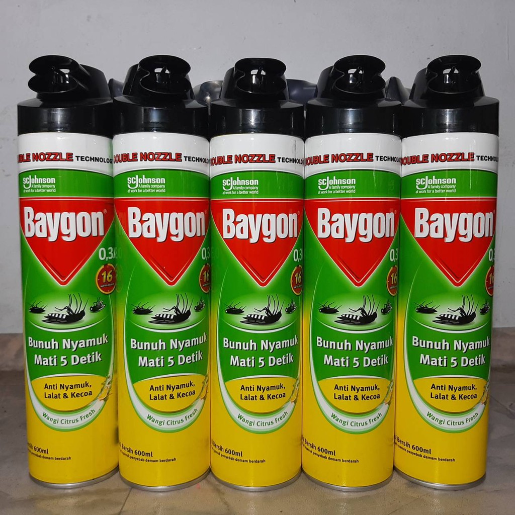 Baygon Aerosol 600 ml Obat Nyamuk Spray Semprot Citrus Fresh
