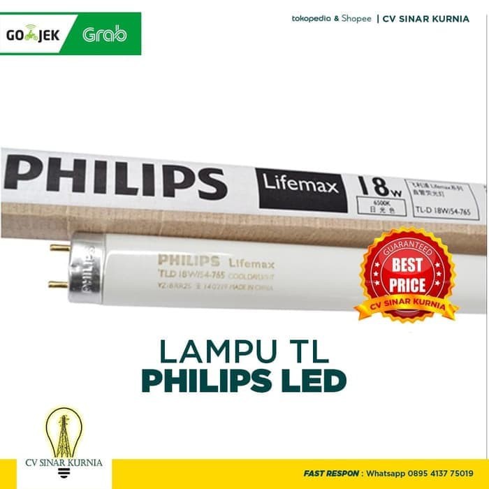 Lampu NEON TL-D Philips Lifemax 18Watt, 18W, 18 Watt, 18 W