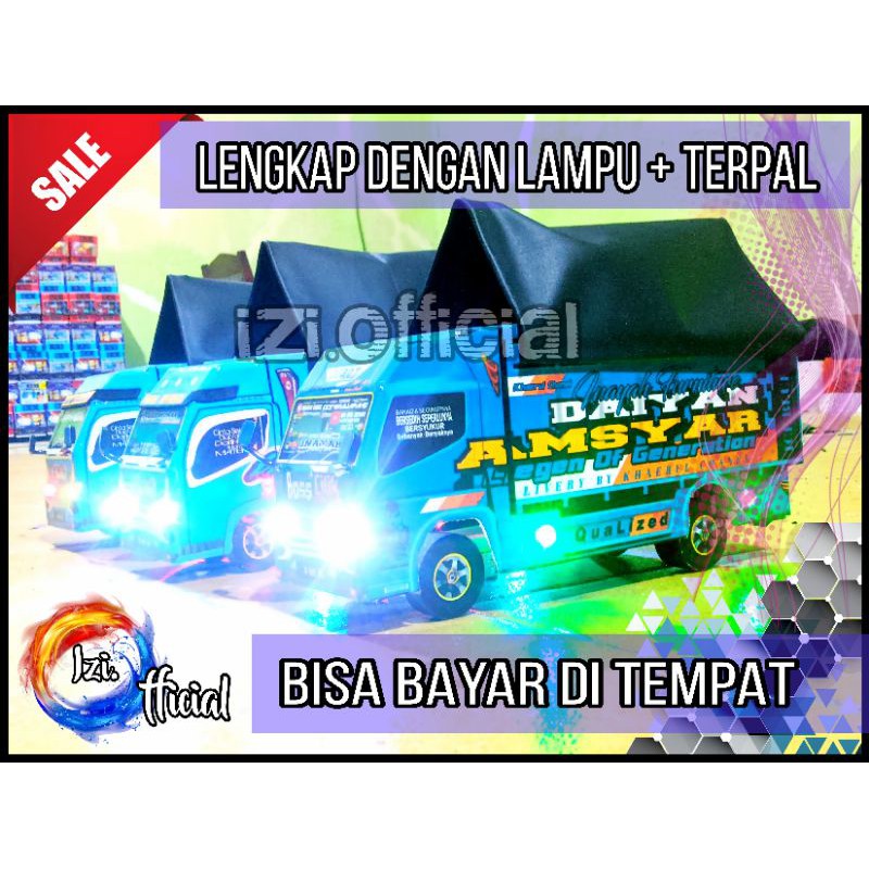 Miniatur Truk Bos Cilik Lengkap Dengan Lampu &amp; Terpal Murah // Bisa Oleng