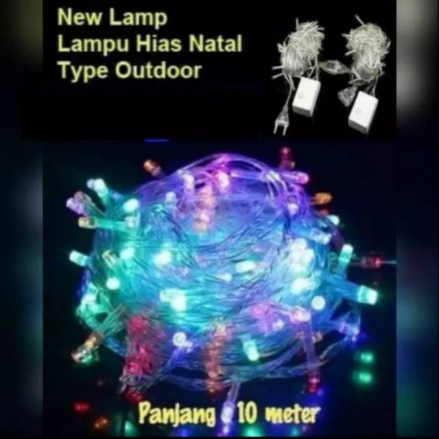 Lampu Hias Natal Dekorasi Hiasan Kamar 10 Meter 8 Mode Outdoor