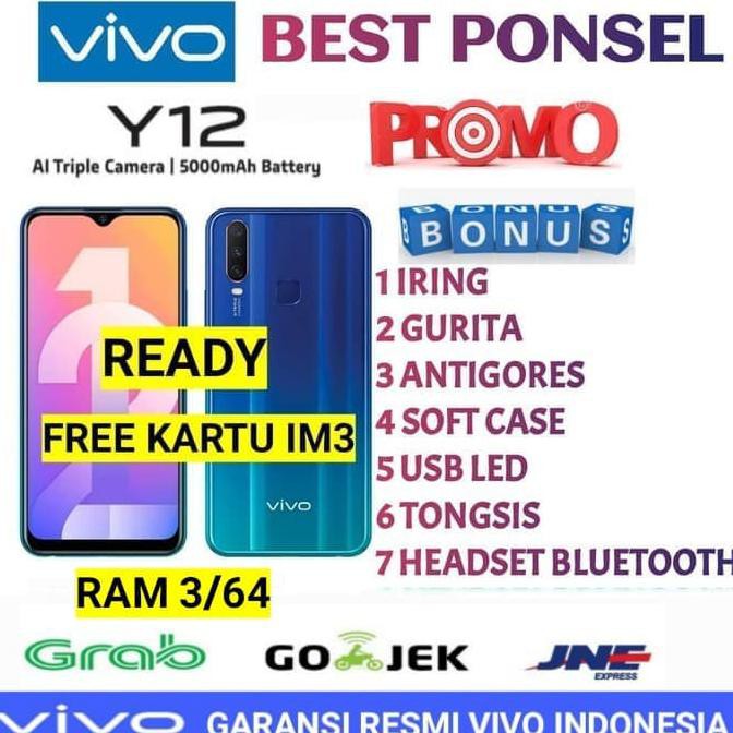 VIVO Y12 RAM 3/64 GARANSI RESMI VIVO INDONESIA - Biru No Bonus