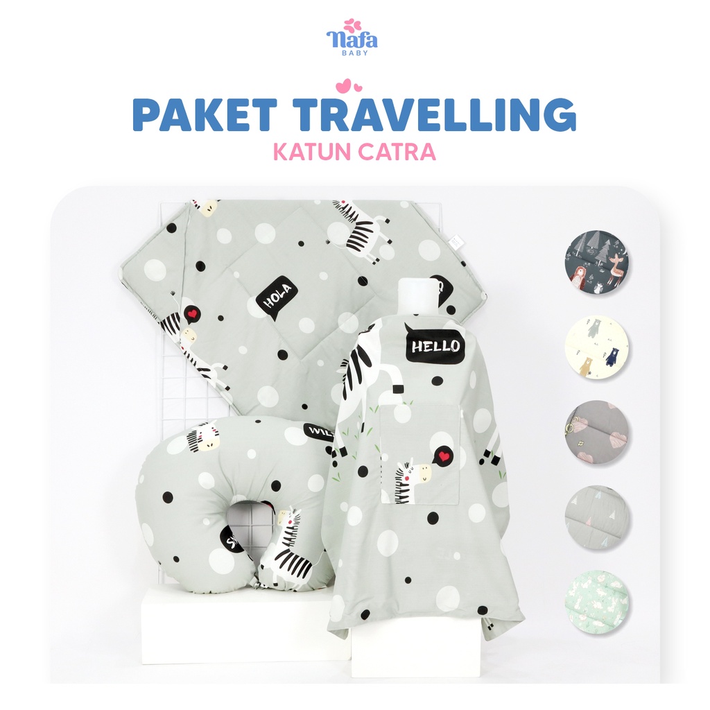 NAFA BABY -  Travelling Package | Selimut Bayi Includes Apron Menyusui Dan Bantal Menyusui