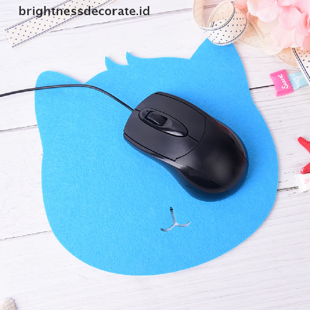 [birth] cat shape dust-proof mouse pad mat felts mousepad for computer laptop pc [ID]