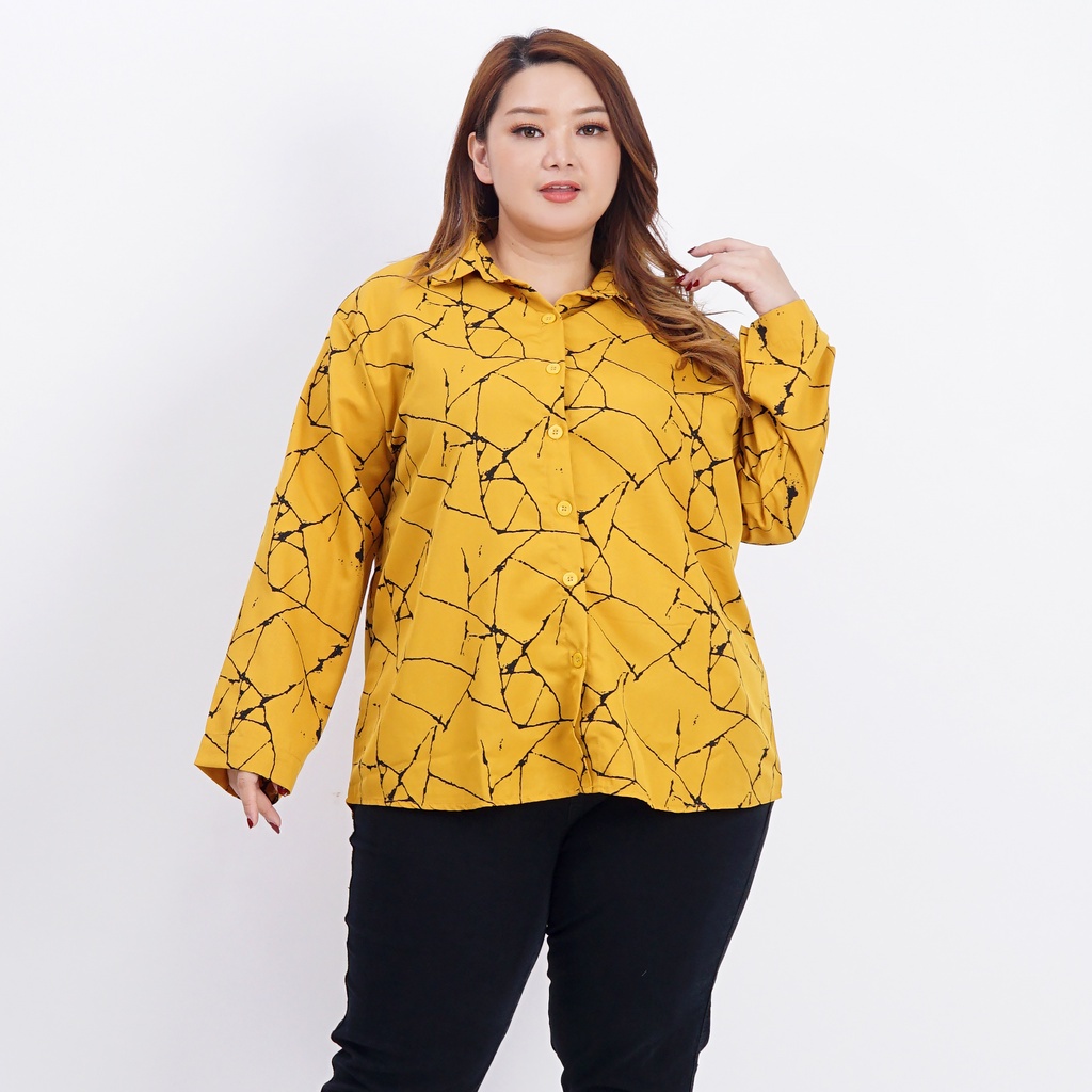 BAJU ATASAN KEMEJA BIG SIZE WANITA ATASAN KEMEJA JUMBO 06 XXXL LD 130cm ELEGAN MODIS TRENDY BAJU HAM