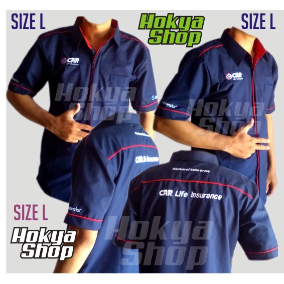 Kemeja / Baju Biru Dongker CAR 3i Network Ukuran L Member Of Salim Group Hokya Shop