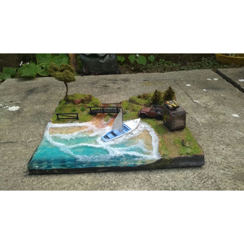 Diorama Diecast Hotwheels Pantai A Skala 64