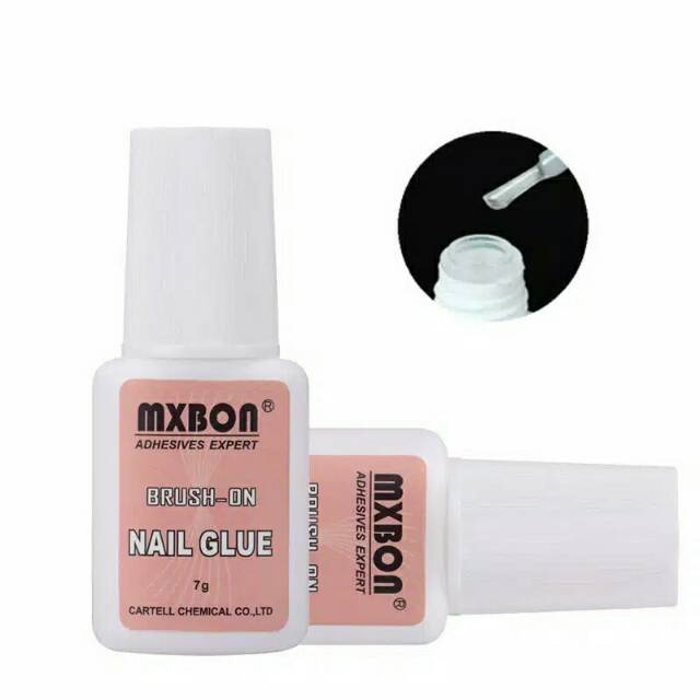 NEW PACKING ORIGINAL!!!! MXBON lem kuku palsu / nail glue ORI (free kikir mini 2 sisi) 7g