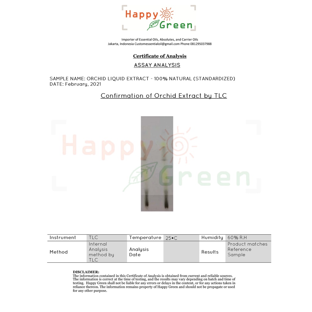 Happy Green Orchid Liquid Extract 100% Natural - Extract Bunga Anggrek