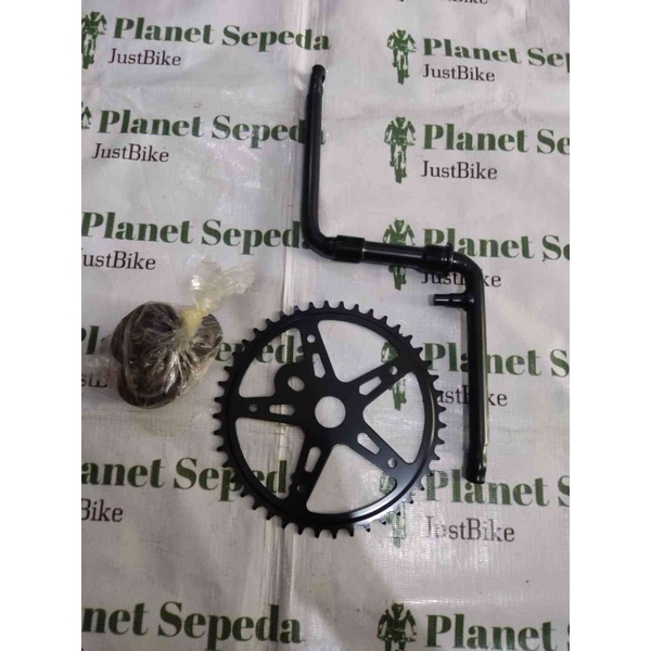 Crank Set Gir Langsung 20 Atlantis 44T 1 Set Hitam