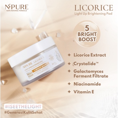 ✨ AKU MURAH ✨ NPURE LICORICE Light Up Brightening Pad / Clear pad