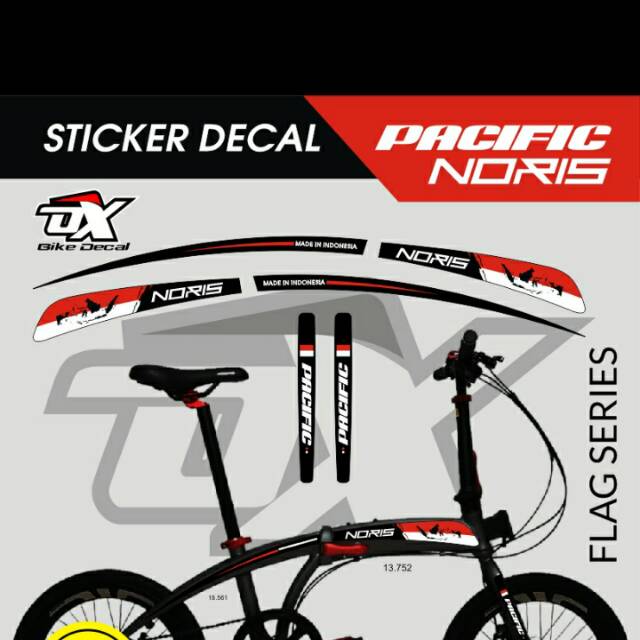 Stiker sepedah pacific noris seri flag