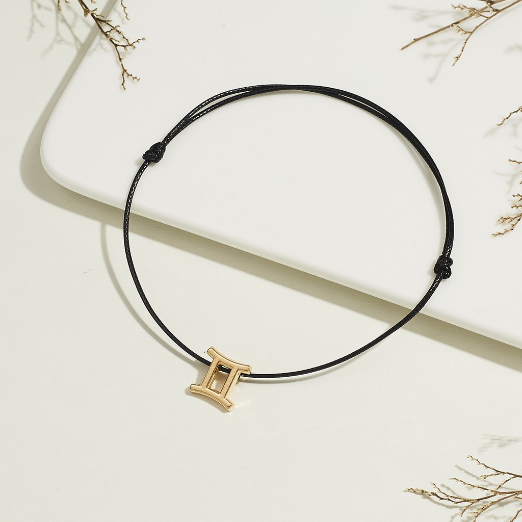 Gelang Tangan Tali adjustable Motif Zodiak Untuk Pasangan Pria / Wanita