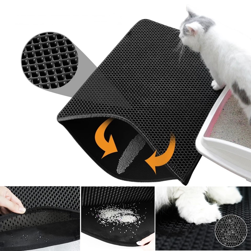 Layered Litter Catcher (75 x 55 cm) - Cat Litter Mat Keset Pasir Kucing