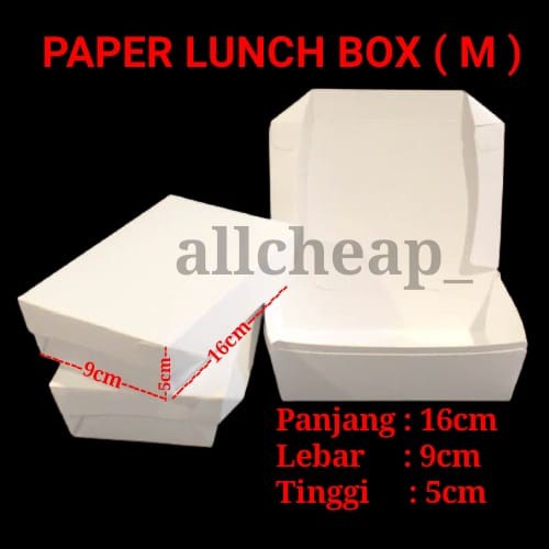 isi 50pcs PAPER LUNCH BOX SEDANG TAKE AWAY BOX MAKANAN UKURAN MEDIUM