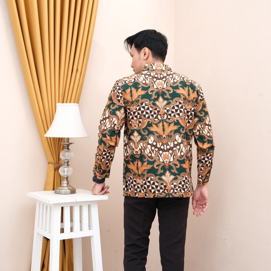 [LIMITED] Atasan Kemeja Baju Batik Pria Lengan Panjang/Baju Kemeja Batik Pria Lengan Panjang Premium Jumbo Batik modern slimfit Slim fit Mega Mendung Priamega Mendung Pria Seno Joyo Tuban Pekalongan Lamongan Palembang Berkualitas Dewananda BATIK ALUNA