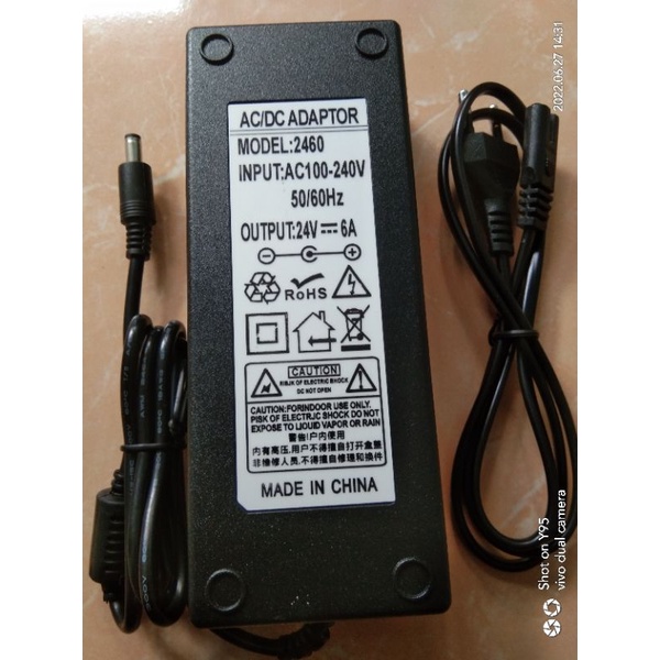 adaptor dc 24V 6A input ac 100-240V power supply