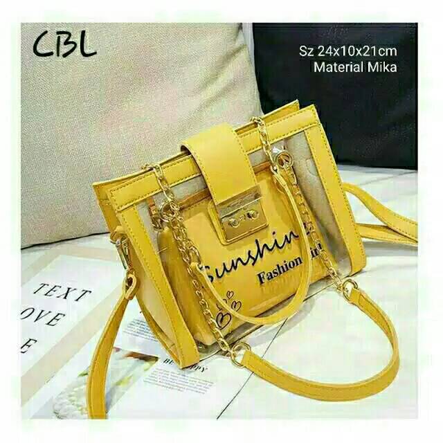 sling bag  kunci mika transparan