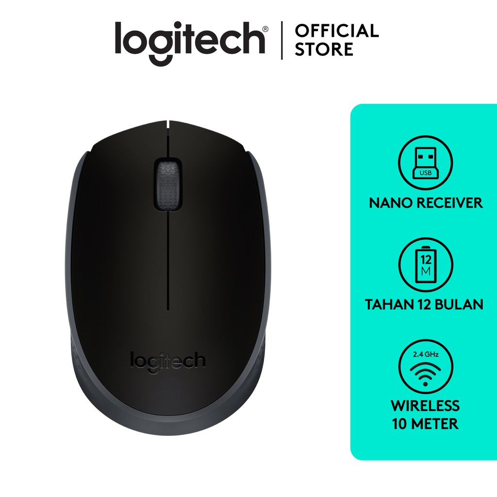 Logitech M170 Mouse Wireless untuk Windows, Mac, ChromeOS