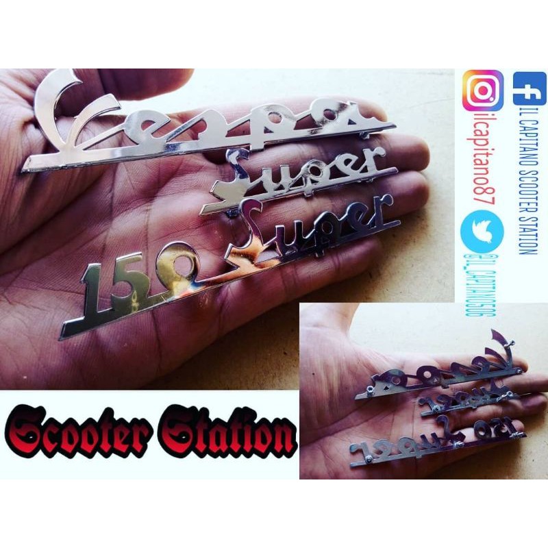 emblem vespa super latin chrome