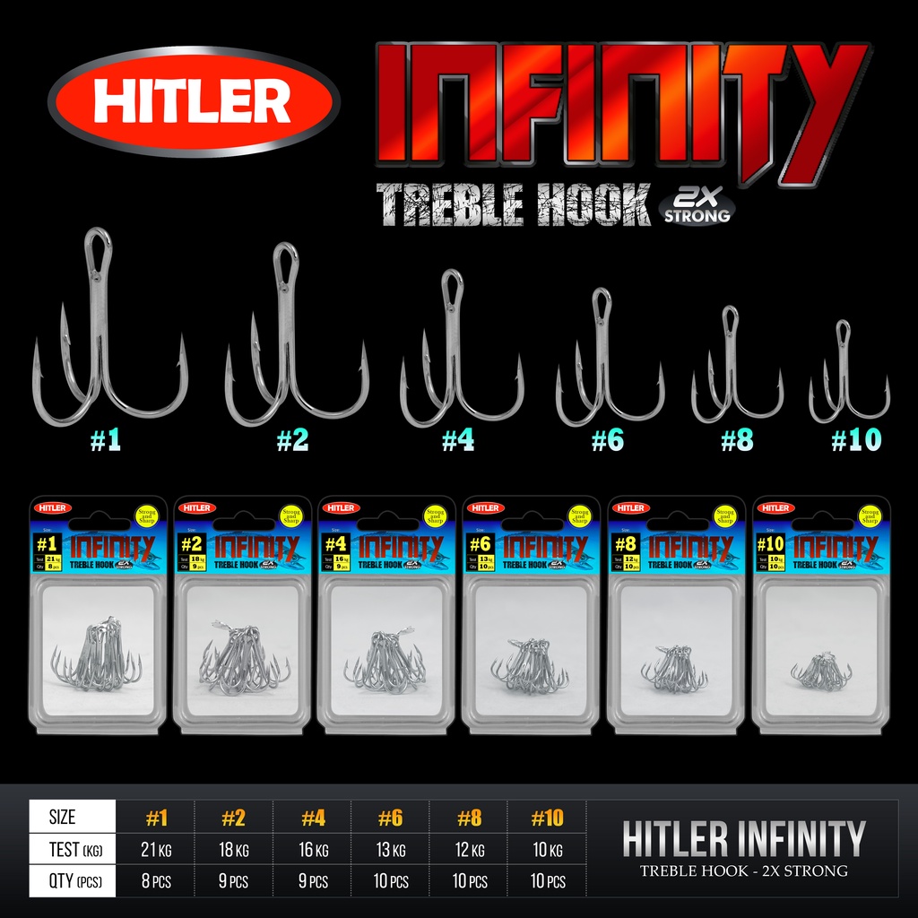 Kail Pancing Hook HITLER INFINITY TREBLE HOOK