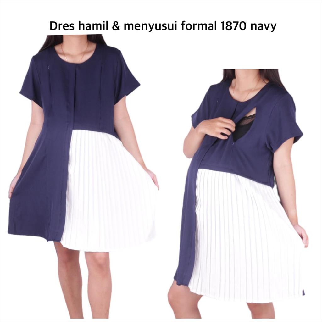 Dress Hamil Menyusui Polos 1870