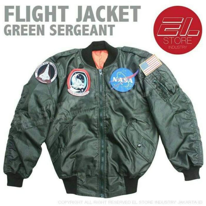 Jaket Bomber Pilot Harian Pria NASA El Store Industry