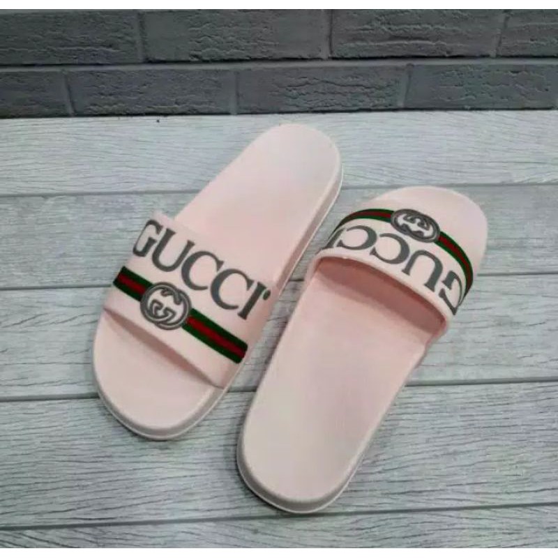 Sandal slide gucci cewek pink