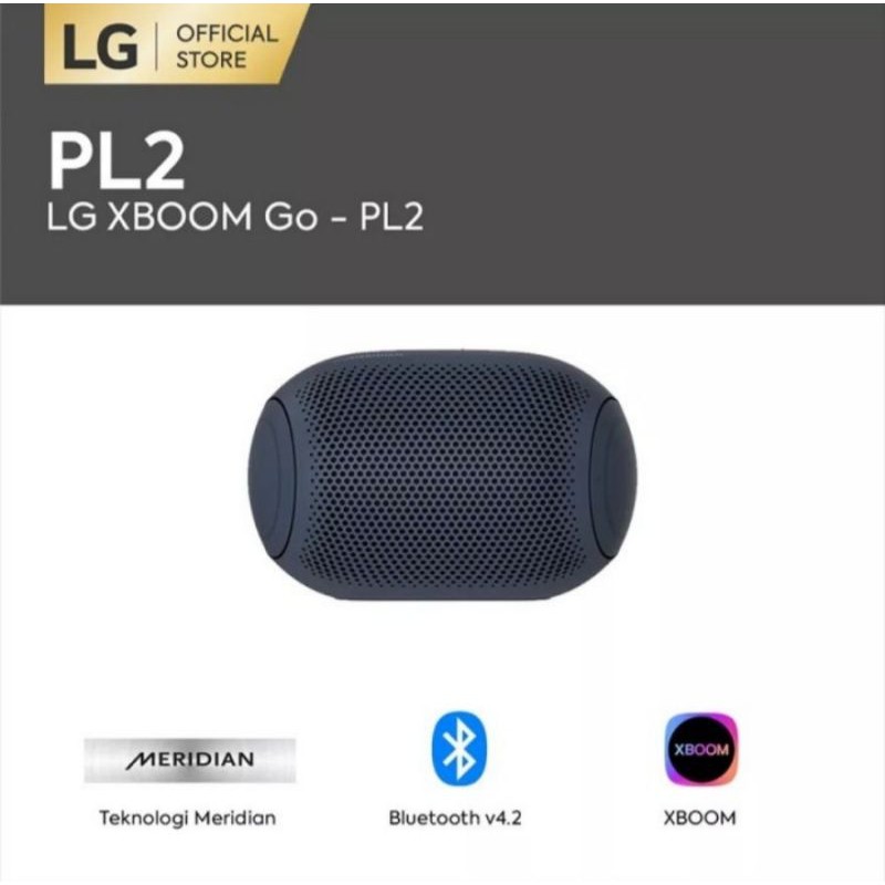LG XBOOM Go PL2 Speaker bluetooth portable with meridian audio technology
