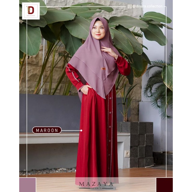 Gamis Mazaya syari set original Dinara Collection
