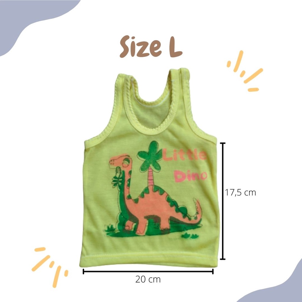 Kaos Dalam Anak Singlet Anak Bayi Newborn Warna Warni SWEET CHILD Motif Dino Cewek Cowok