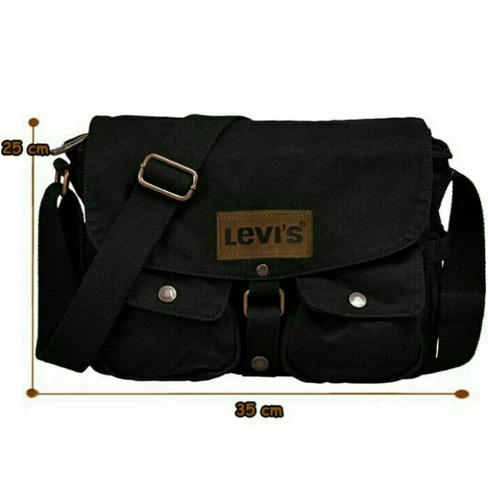 tas selempang kanvas levis pria dan wanita tas  levis hitam