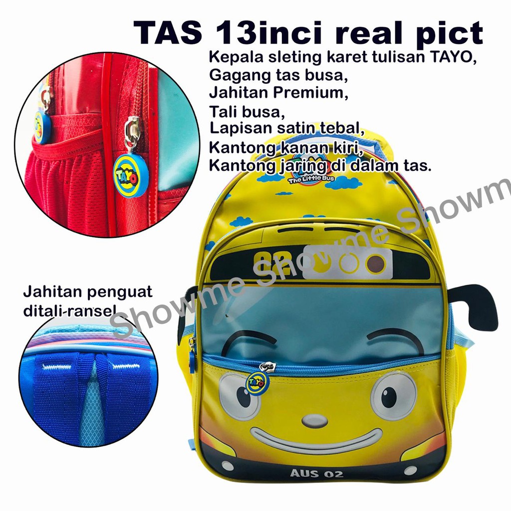 Showme Tas Ransel Anak Sekolah BUS IMUT 13' 3D TIMBUL BUS IMUT