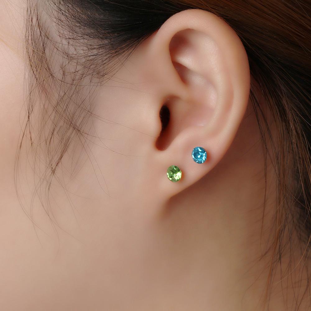 Lily 20pasang/40pcs Ear studs Grosir Earring Crystal Kristal Bening Warna-Warni