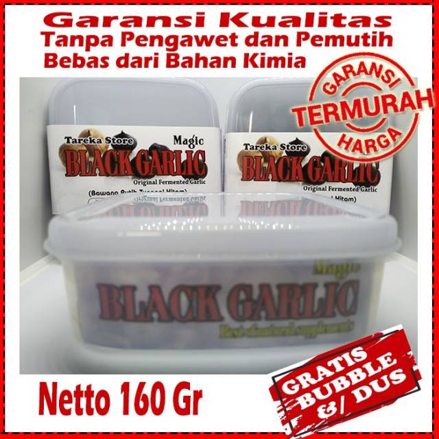 

Bawang putih hitam tunggal 160 gram - bawang hitam lanang - black garlic